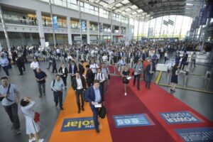 Arrival hal full of people during the Inter Solar exhibition 2019